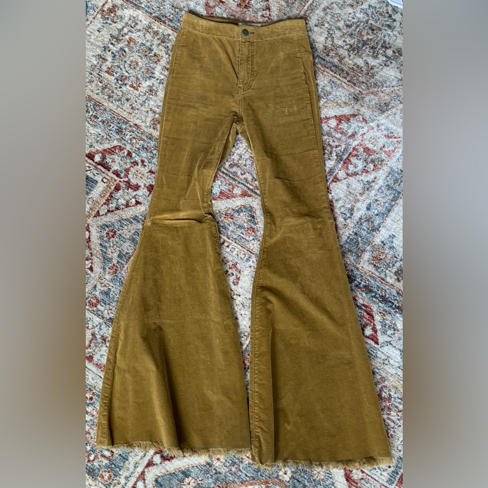 Brown corduroy flare pants from Free People